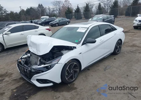 2022 Hyundai Elantra N Line z USA, uszkodzony, nr VIN KMHLR4AF7NU370273